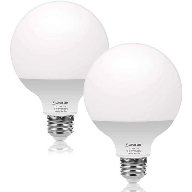2Pack LOHAS G30 Replacement Bulbs Kitchen,Warehouse Bathroom Light 100W Equivalent Globe Light Bulb Daylight White 5000K 14Watt Round Light with E26 Base 1250 Lumen for Garage Not-Dimmable 2Pack LOHAS G30 Replacement Bulbs Kitchen,Warehouse Bathroom Light 100W Equivalent Globe Light Bulb Daylight White 5000K 14Watt Round Light with E26 Base 1250 Lumen for Garage Not-Dimmable